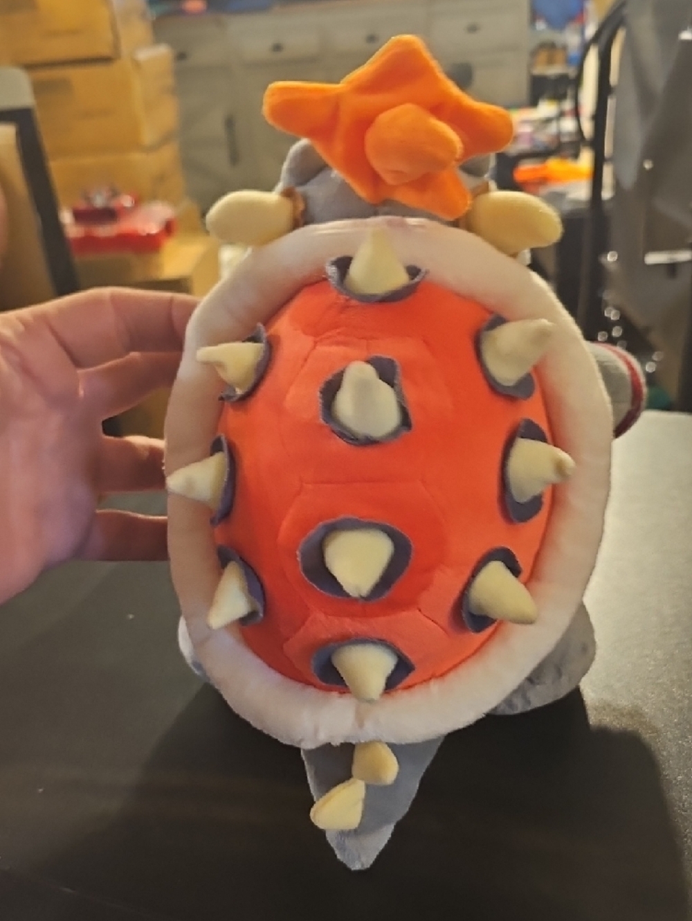 Bowser Plush Toy - Gray Kids Plush with Orange Shell Spikes - Picture 4 of 6